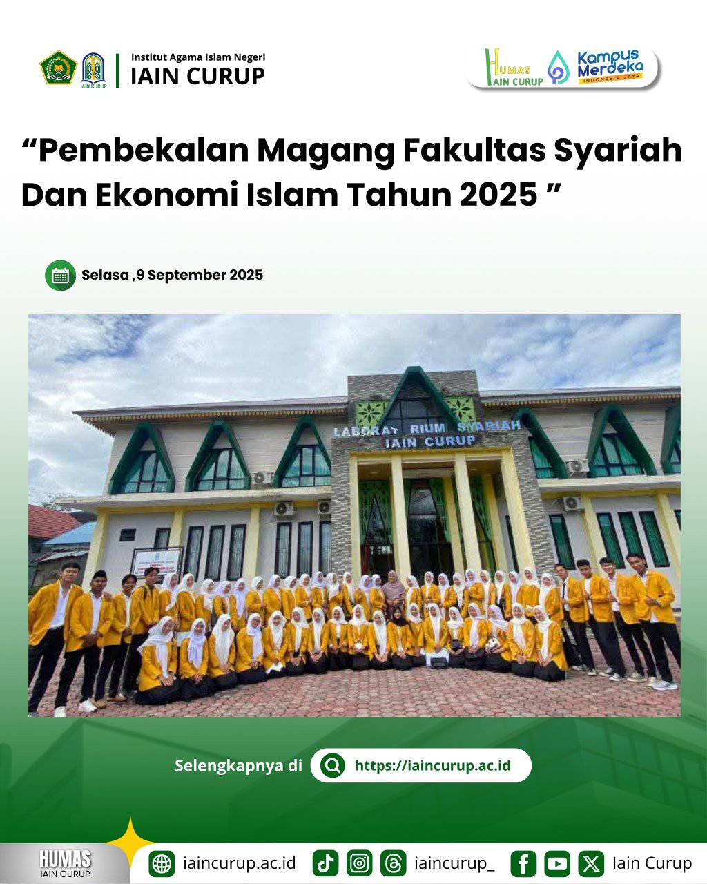 Pembekalan Magang Fakultas Syariah Dan Ekonomi Islam Tahun 2025