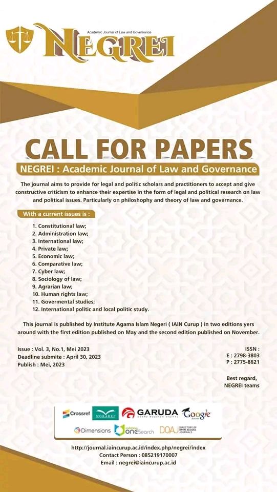 Call for Papers NEGREI Volume 3 Nomor 1 Edisi Mei 2023 Resmi Dibuka