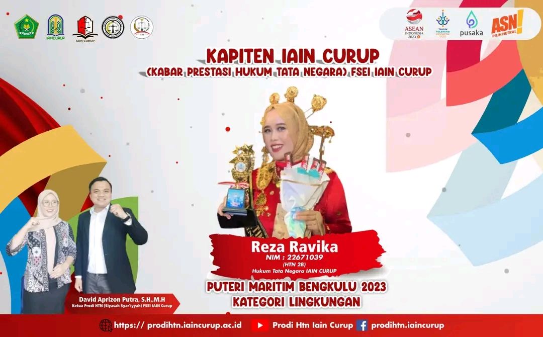 Mahasiswi HTN IAIN Curup Raih Predikat Puteri Maritim Bengkulu 2023 Kategori Lingkungan